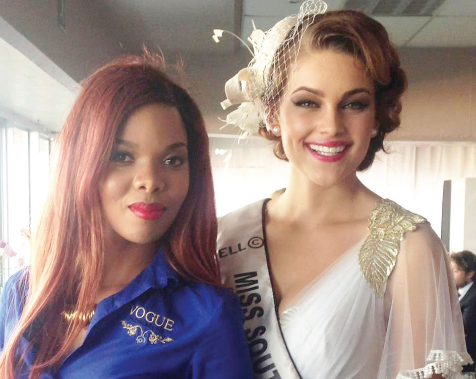 Salon owner Nada Zwane, seen here with former Miss South Africa and current Miss World Rolene Strauss has big dreams for her business.