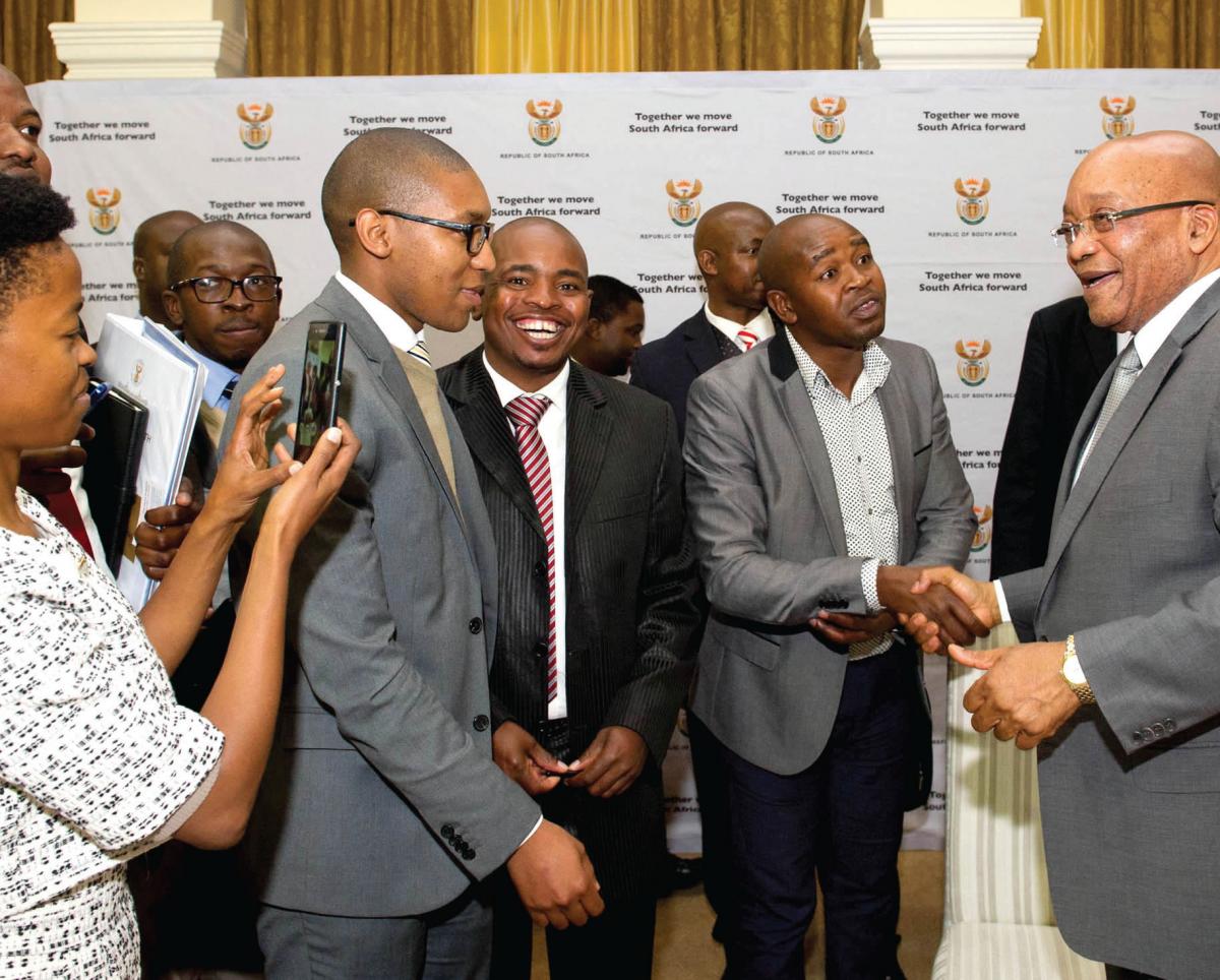 President Jacob Zuma meeting with representatives of various youth organisations to discuss the National Youth Policy and various issues related to the socio-economic development and empowerment of the youth in the country.