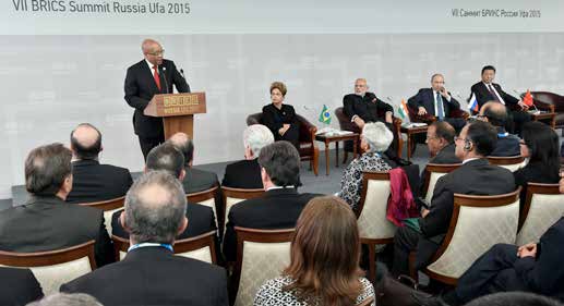 President Jacob Zuma addresses delegates as Brics leaders look on. From left: President of Brazil Dilma Rousseff, President of India Ranab Mukherjee, President of Russia Vladimir Putin, and China President Xi Jinping.