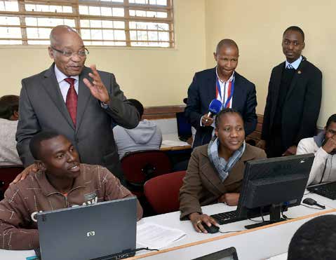 President Jacob Zuma interacts with students from Tshwane University of Technology