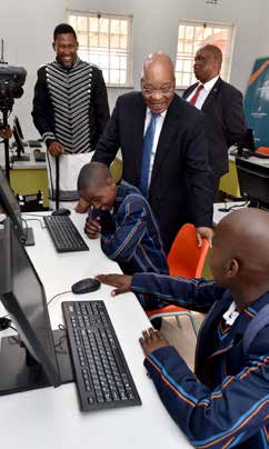 President Jacob Zuma inside Makgatho Lewanika Mandela Primary School in Mvezo. Learners in the village now have access to a state-of-the-art school.