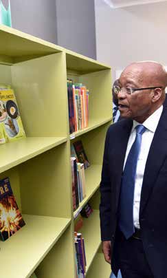 President Jacob Zuma inside Makgatho Lewanika Mandela Primary School in Mvezo. Learners in the village now have access to a state-of-the-art school.