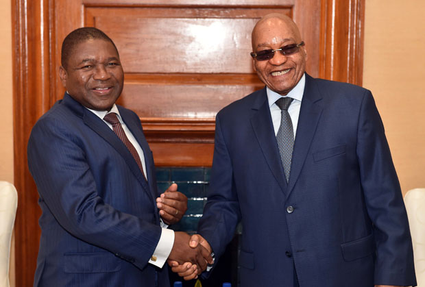 President Jacob Zuma and President Fillipe Jacinto Nyusi of the Republic of Mozambique.
