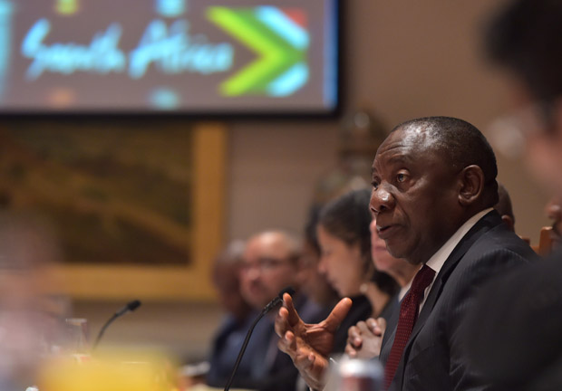 Deputy President Cyril Ramaphosa speaking during the Open Government Partnership summit in Mexico