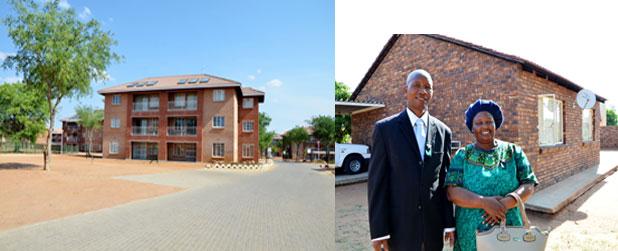 Houses handed over by Mineral Resources Minister Mosebenzi Zwane. Enoch Sepoloane, seen here with his wife Mmachuene (right), after working on the mine opted to buy his three-bedroom home from the mine, he lives with his wife and six children.