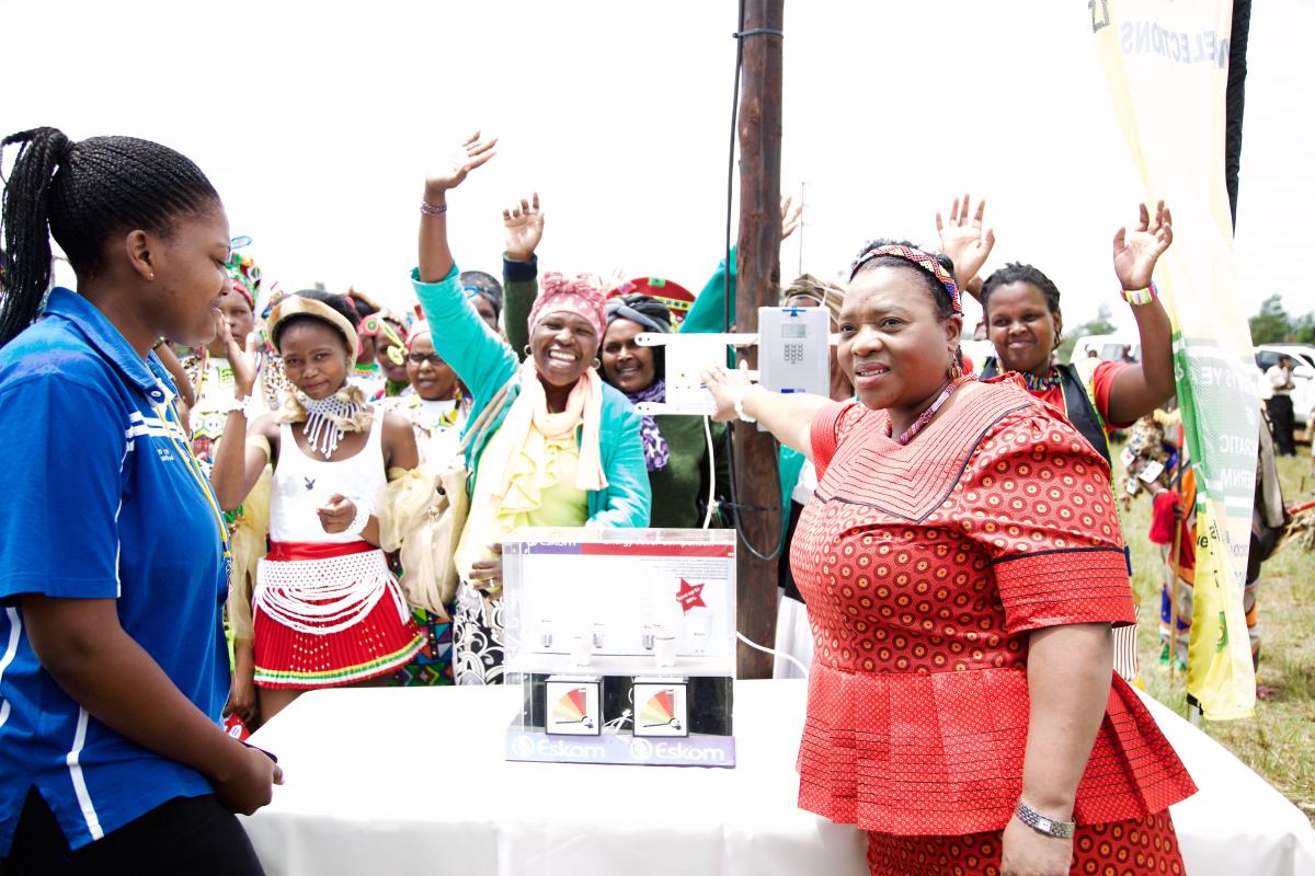 KwaZulu-Natal Cooperative Governance and Traditional Affairs ME C Nomusa Dube-Ncube (right) recently launched the Nhlazatshe Electrification Programme that has given 600 households access to electricity.