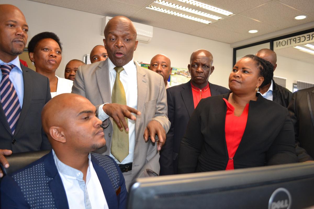 Ekurhuleni Mayor Mondli Gungubele (middle) during a recent visit to the newly built Villa Liza Clinic in Boksburg.