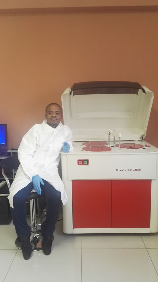 Calvin Pokgwadi's company takes pathology services to rural areas.