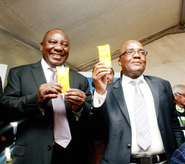 Deputy President Cyril Ramaphosa and Health Minister Aaron Motsoaledi.