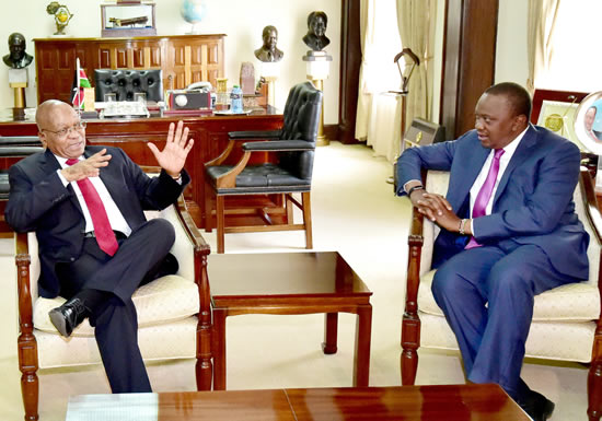 President Jacob Zuma and Kenyan President Uhuru Kenyatta.
