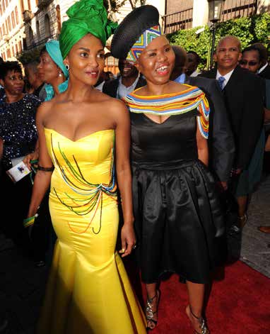Small Business Development Minister Lindiwe Zulu and her daughter on the red carpet.
