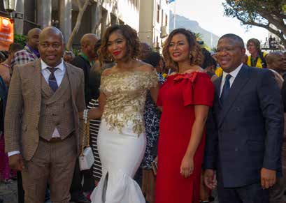 Trade & Industry Deputy Minister Mzwandile Masina (left) and his partner seen here with Sports and Recreation Minister Fikile Mbalula and his wife.