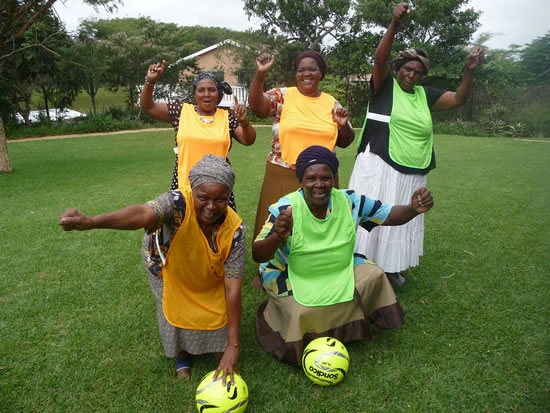 Gogos practising soccer ahead of the 2016 Gog0 Olympics