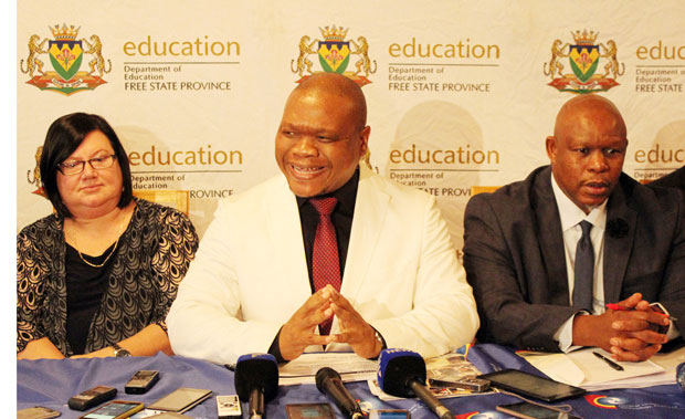 Free State MEC for Education Tate Makgoe (top centre) is proud of the achievements of the provinces' Grade 12 learners. The province received a 93,2 percent pass rate.