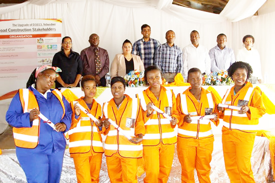 Expanded Public Works Programme participants are ready for the construction of road D1613 in KwaZulu-Natal.