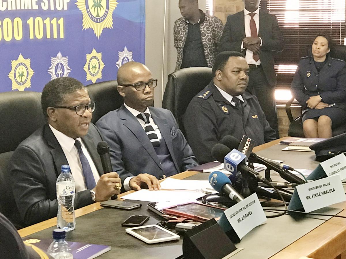 Minister of Police, Fikilie Mbalula, launches the ‘Reducing Barriers to the Reporting of Sexual Offences and Domestic Violence’ policy. (Photo: SAPS)