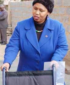 Deputy Minister Bogopane-Zulu delivered a brand-new wheelchair to Siyabonga Khumalo of Mndeni, in Soweto, recently.