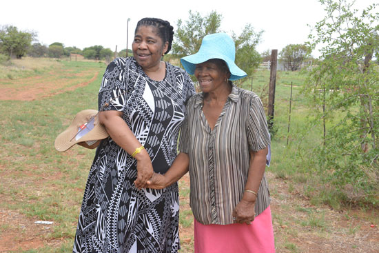 Rural Developoment and Land Reform Deputy Minister Candith Mashego-Dlamini with Selebaleng Ratshikana at her farm in Blaauwbank in the North West.