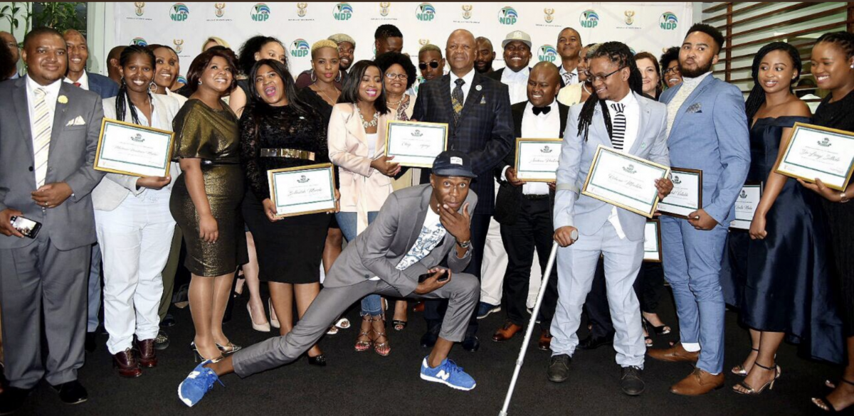 Minister Jeff Radebe (centre) with some of the National Development Plan brand