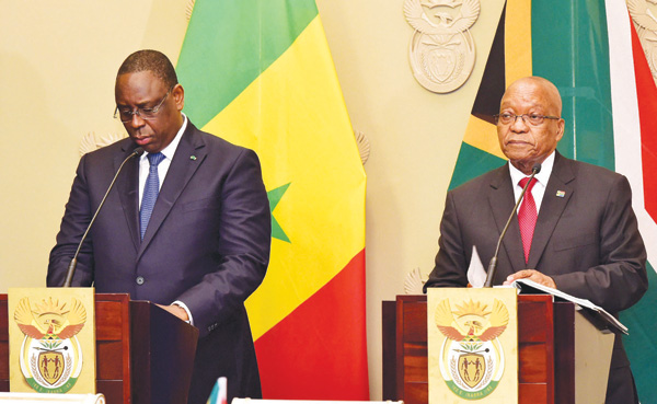 President Jacob Zuma and President of Senegal Macky Sall.