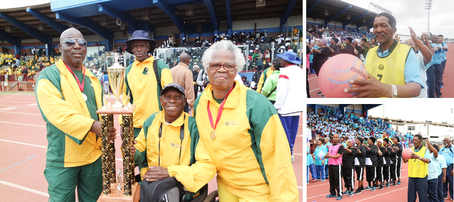 A jubilant KwaZulu-Natal team after being announced the winners of the National Golden Games, held at the Kings Park Stadium in Durban.