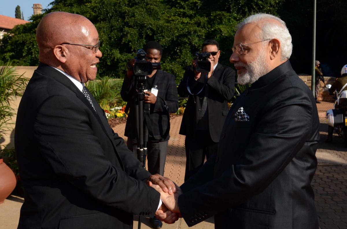 President Jacob Zuma with India Prime Minister Narendra Damodardas Modi