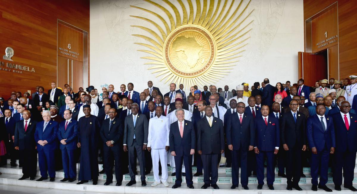 President Jacob Zuma (far left) at the AU Summit In Ethiopia.