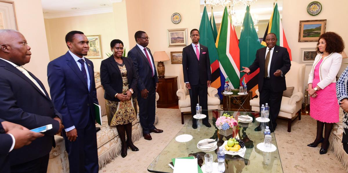 President Cyril Ramaphosa recently hosted Zambian President Edgar Chagwa. International relations Minister Lindiwe Sisulu was part of the South African delegation.