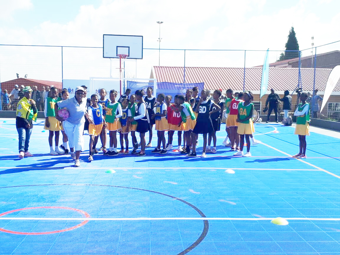 Learners of Setlolamathe Primary School are excited to have new sports facilities on their school premises.