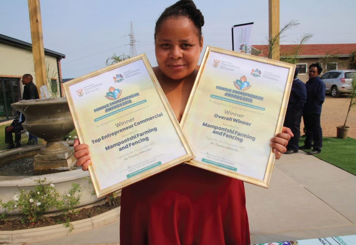 Thobile Mpontshane who was the overall winner at this year’s Female Farmer Entrepreneur Awards in KwaZulu-Natal.