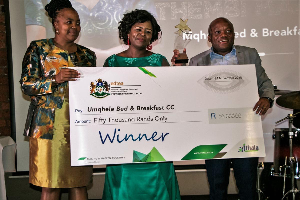 Thembi Maseko walked away with R50 000 at the Imbokodo Iyazenzela Women in Business Awards, hosted by the Ithala Development Corporation.