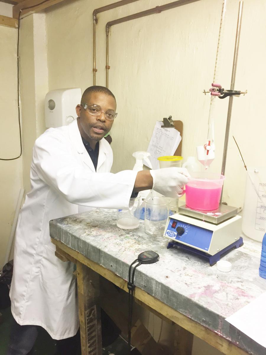 Producing about nine tons of cleaning materials is all in a day’s work for Siviwe Mnyaka.
