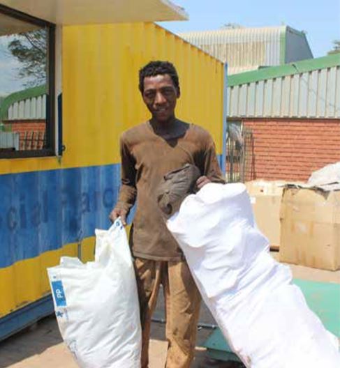 Godfrey Motshwane picks waste as a way of making a living.