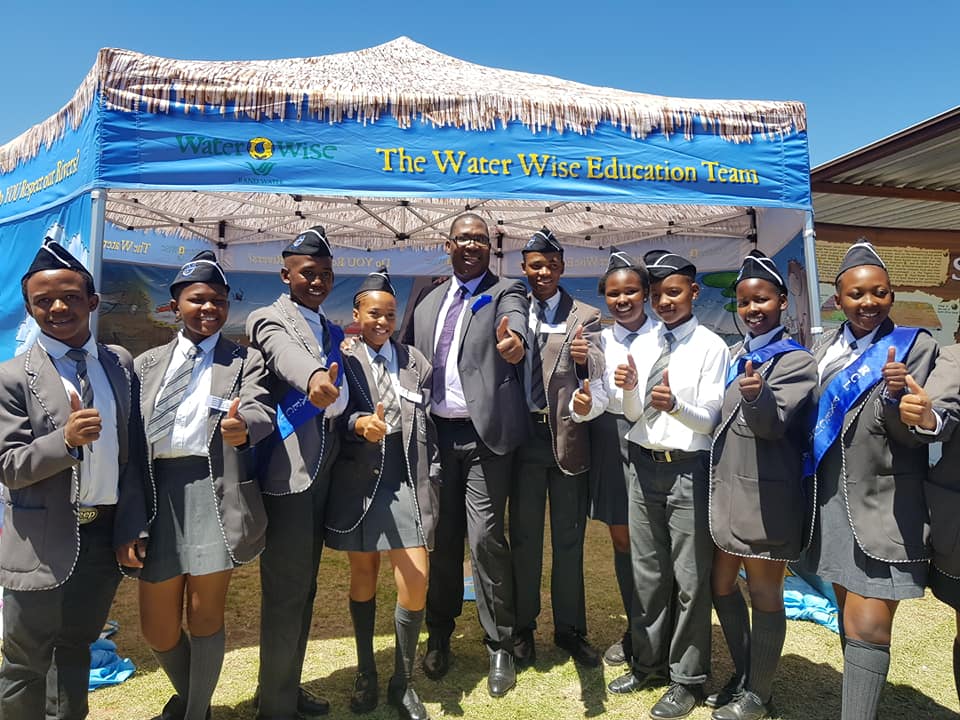 Gauteng Education MEC Panyaza Lesufi with pupils from the Mohlolo: Maritime School of Specialisation.