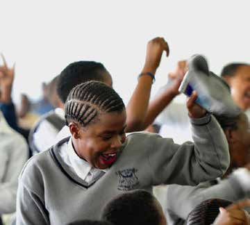 Jubilation for pupils in Mpumalanga following the launch of the National Sanitary Dignity Programme.