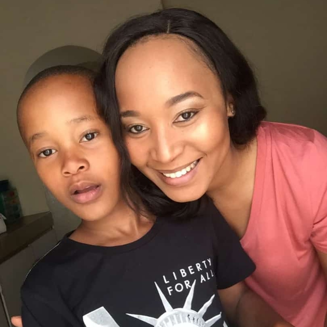 Letlhodilwe Moroe with her son Sihle who has autism.
