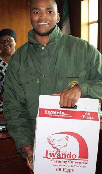 Khanya Bam runs Lwando Farming Enterprise which supplies eggs in King William's Town.