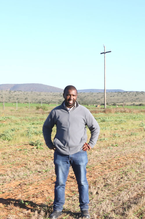  Aviwe Gxotiwe at his Somerset East farm which he received through the Department of Rural Development and Land Reform’s Proactive Land Acquisition Strategy (PLAS) programme.