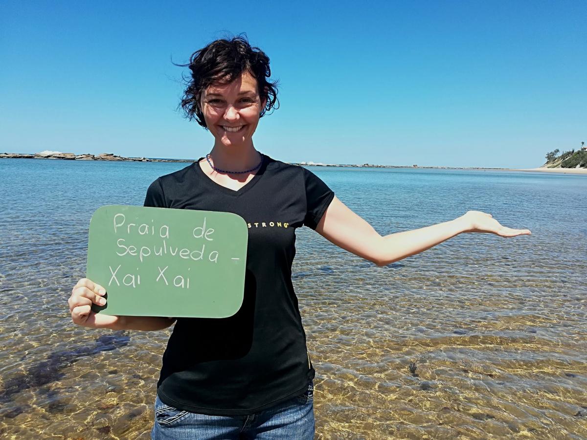 Author Judith Joubert in Xai Xai, Mozambique where she did research for her second book after she received funding from the National Arts Council.