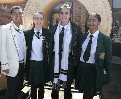 Pupils of Hoerskool Linden, Timothy Schwartz, Paula Prinsloo, Elsjevon Briel and Tammy-Lee Beck came second in the South African Reserve Bank’s Monetary Policy Committee competition.