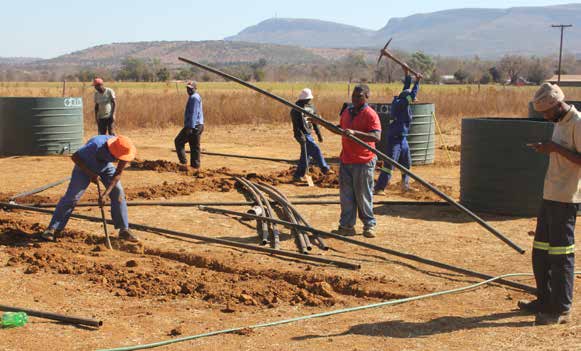 Fish Tank Reticulation System under construction in Hekpoort.