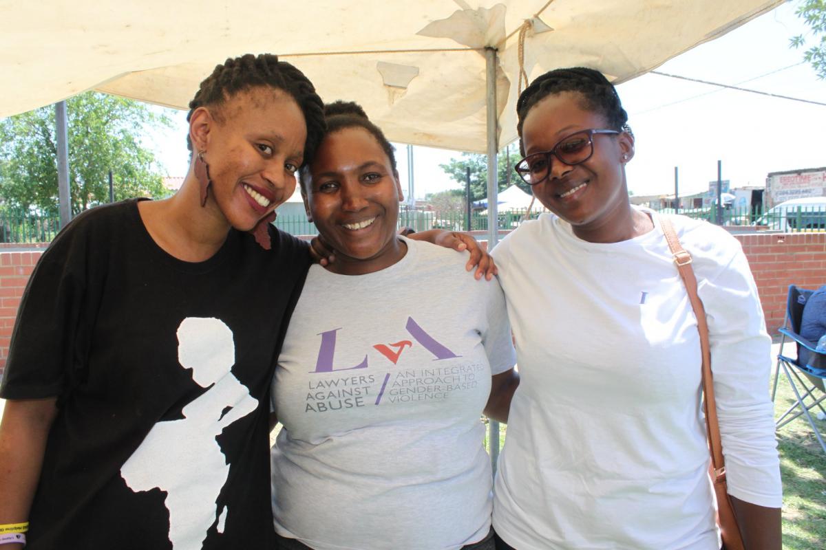 Rethabile Moses, Thalita Makansi and Phumzile Mnisi from Lawyers Against Abuse.