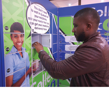 A Collect & Go smart locker where one can access their medication without joining long queues at local clinics.