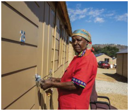 Over 70 temporary residential units were handed over to the Ikemeleng community.