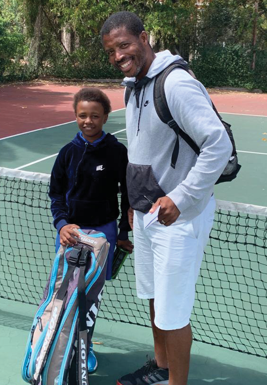 Tennis player Zikhona Xate with her coach Mbulelo Lugogwana.