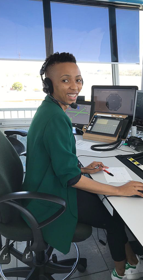 Air traffic controller Nwabisa Vitshima is a high-flyer.