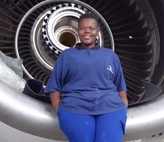 Nomvuyo Sokwaliwa repairs aircraft for a living.