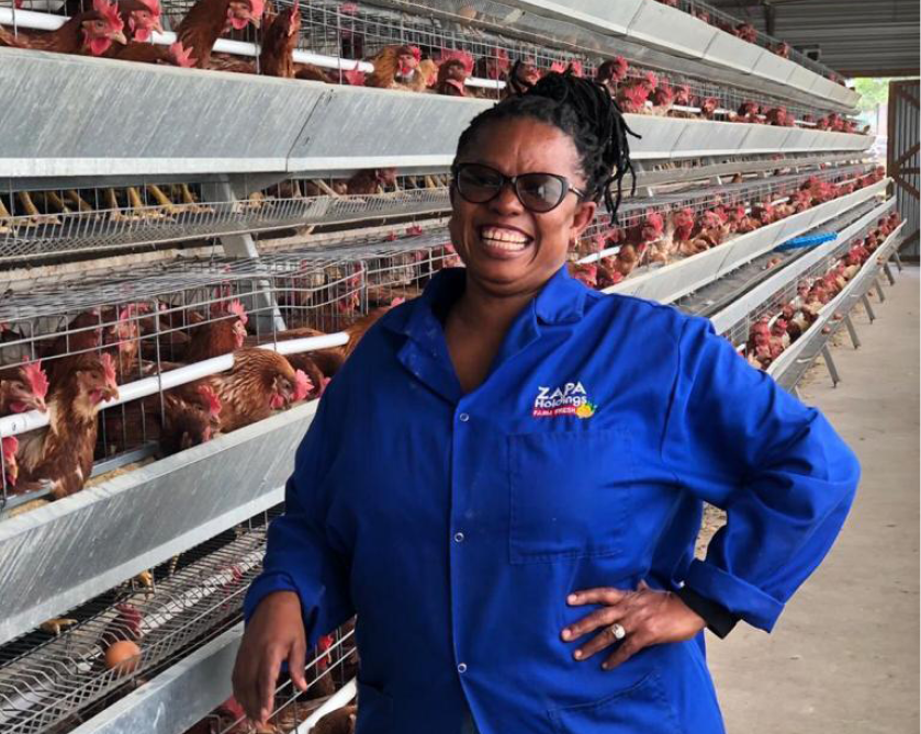 Beverly Mhlabane is the proud owner of Zapa Farm. Beverly Mhlabane is the proud owner of Zapa Farm.