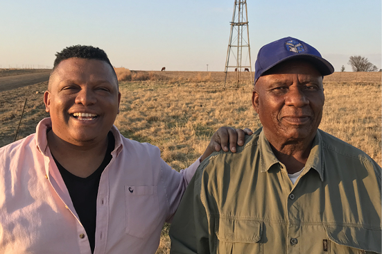 Free State farmer Samson Mahlaba (right) with TV presenter Ivor Price. Image supplied by: Food For Mzanzi.