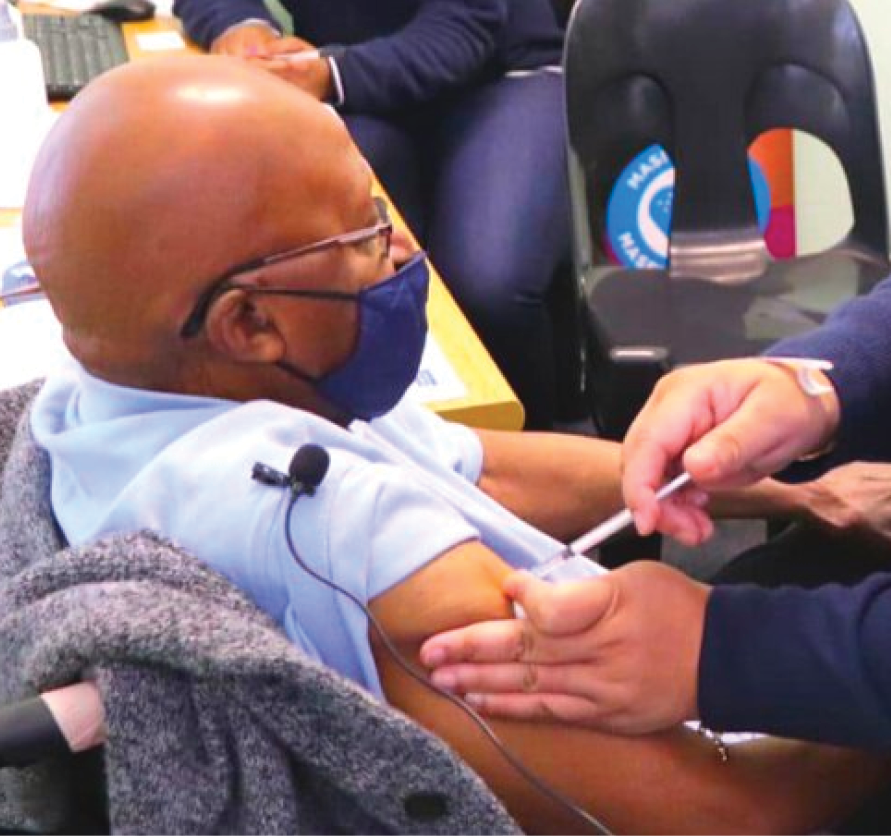 Archbishop Emeritus Desmond Tutu was among those vaccinated at the beginning of Phase 2 of the vaccination programme.
